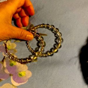 Hoop clear earrings elegant clear with gold not real gold